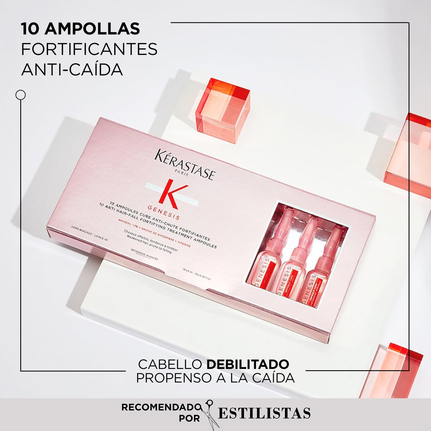 Ampollas Cure Anti-Chute Fortifiantes / Genesis - 10 x 6 ml
